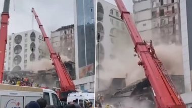 Turkey Earthquake: तुर्कीमध्ये झालेल्या भूकंपाचा व्हिडिओ आला समोर, पत्त्यांसारखी कोसळली इमारत